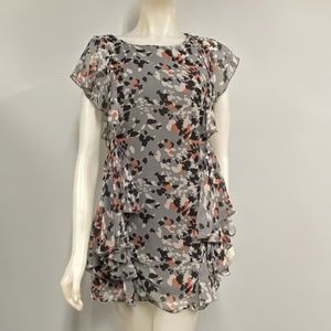 Moonbasa Pretty Gray Sleeveless Ruffle Dress size Small S
